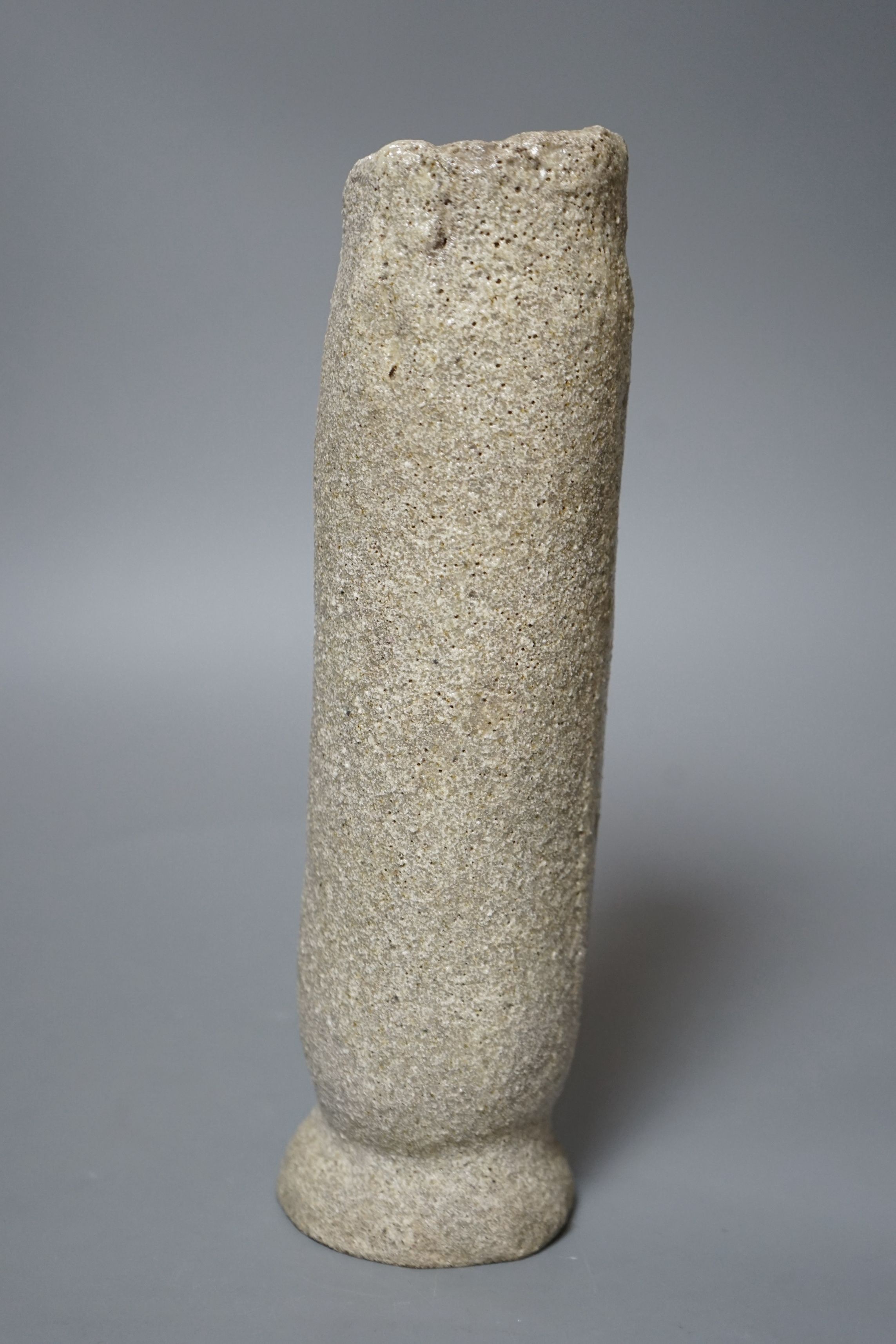 Dan Arbeid (1928-2010), a tall volcanic glazed stoneware vessel, ex Bonhams, Knightsbridge, 12 November 1992 sale, lot 270, impressed mark to base, 26cm tall
